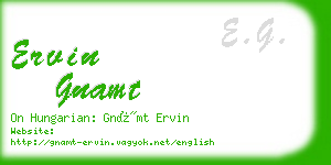 ervin gnamt business card